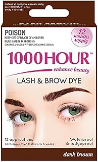 1000 Hour Eyelash & Brow Dye/Tint Kit Permanent Mascara (Dark Brown)