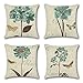 Artscope Federe Cuscini Divano Poliestere Biancheria Gettare Set di 4 Decorativo Caso Federa per Cuscino Divano Letto Auto, 45 x 45 cm (Fiore Retrò con Farfalla)