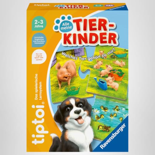 Ravensburger tiptoi 00108 - Alle Meine Tierkinder - Lernspiel ab 2 Jahre - tiptoi Spiel ab 2 - Geburtstagsgeschenke