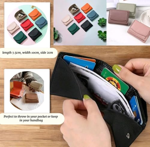 2025 New Genuine Leather RFID Blocking Card Holder Organizer - Pocket Mini Wallet, Unisex Anti-Credit Card Fraud Folding Mini Wallet (Light Blue)2