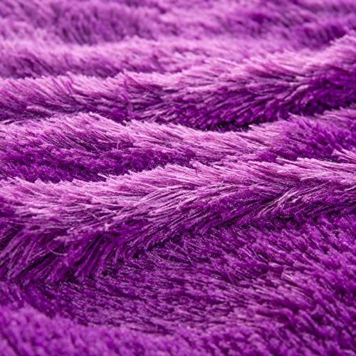 Yusoki Purple Faux Fur Throw Blanket,2 Layers,50" X 60" Cozy Plush Fluffy Blanket Furry Fuzzy Warm Cute Shaggy Blanket For Fall Bed Living Room Décor Baby Women Pet #TOP6