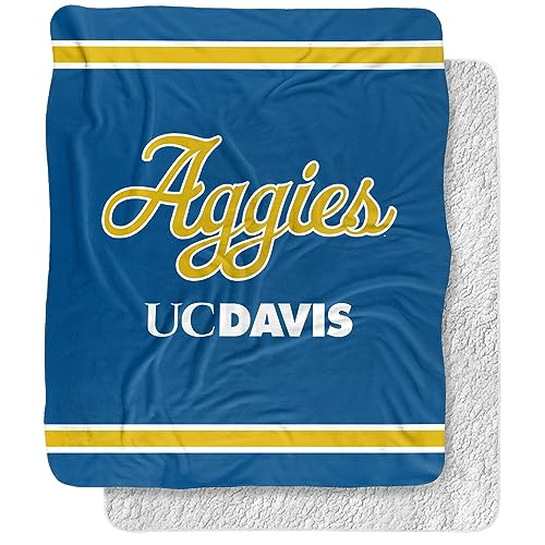 University of California, Davis Blanket, 50"x60" Aggies, Silky Touch Sherpa Back Super Soft Throw Blanket