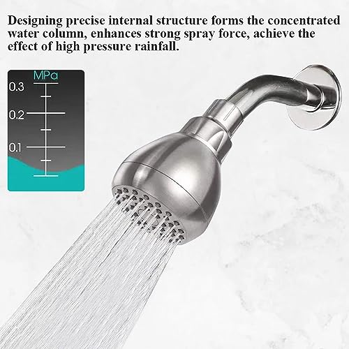 Image of High Pressure Fixed Shower Head 3 Inch Saving Water Chrome Anti-leak Shower Head For Powerful Water Rain Easy Installation for Relaxing and Comfortable Shower Experience