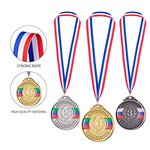 Abaokai 6 Pieces Gold Silver Bronze Award Medals Winner Medals For Sports, Competitions, Party, Spelling Bees, Olympic Style, 2 Inches #TOP3