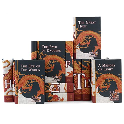 Juniper Books The Wheel of Time Conjunto completo de livros de capa dura de 15 volumes com sobrecapa