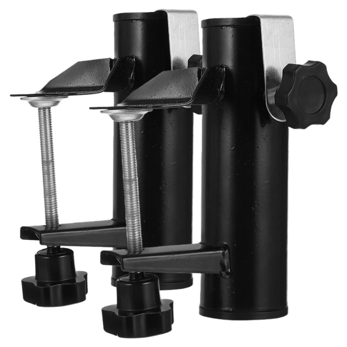 Fixation solide pour parasol en acier noir lot de 2 pinces légères pour balcon