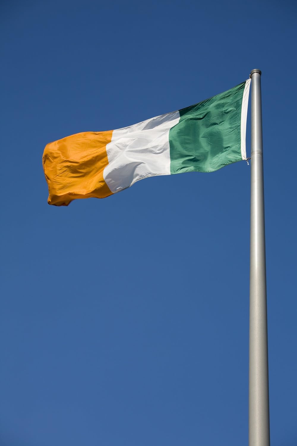 Bandiera Nazionale Irlandese Sventola Nel Vento In Una Giornata Chiara Tre Bande Verticali Di Disegno Illustrazione D Verde Bianco Image272572497