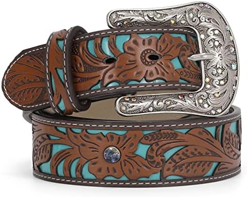 WRJAHCG Western Country Riem Voor Mannen En Vrouwen Cowboy Cowgirl Riem Bull Buckle Reliëf Leren Riemen Voor Jeans,Reddish brown a,130CM/51.2