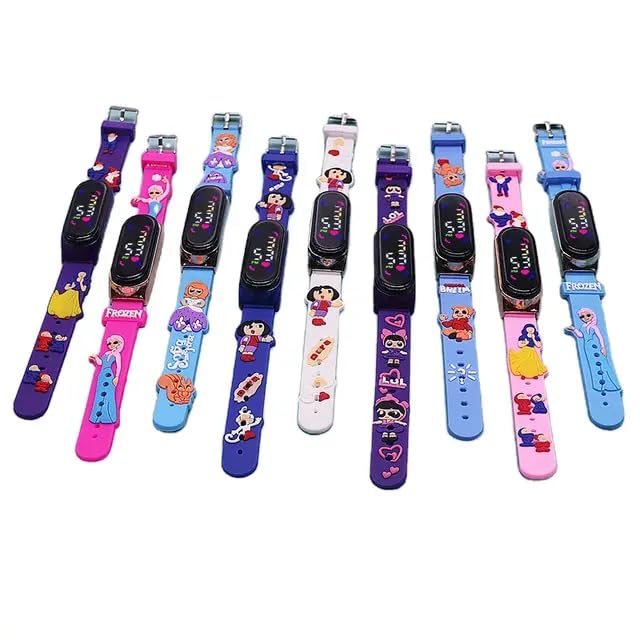 Bleaws Xpress Times Kids LED Watches Printed Strap Waterproof Electronic Wristwatch Luminous Smart Touch Children's Bracelet Clock