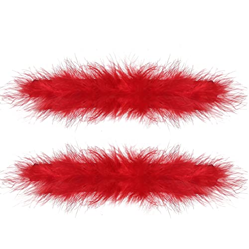 Cooluckday 2Pcs Womens Feather Slap Bracelets Watch Patting Circle Slap Ring Wrist Decoration Cuff Sleeves Slap Bangle Hair Accessories(Red)