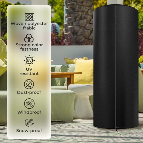 LPG Patio Heaters Cover, Tower Patio Heater Covers, Heavy-duty and Weather-resistant Oxford Fabric, Waterproof, Dust-proof, Snow-proof, Windproof, with Zipper and Storage Bag