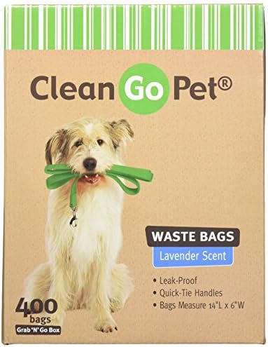 Clean Go Pet Lavender Scent Doggy Waste Bags, 400-Count, Quick-Tie Handles Poop Bags