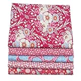 iNee Red Fat Quarters Fabric Bundles, Precut Cotton Fabric Squares for Sewing Quilting, 18 x 22 inches, Red
