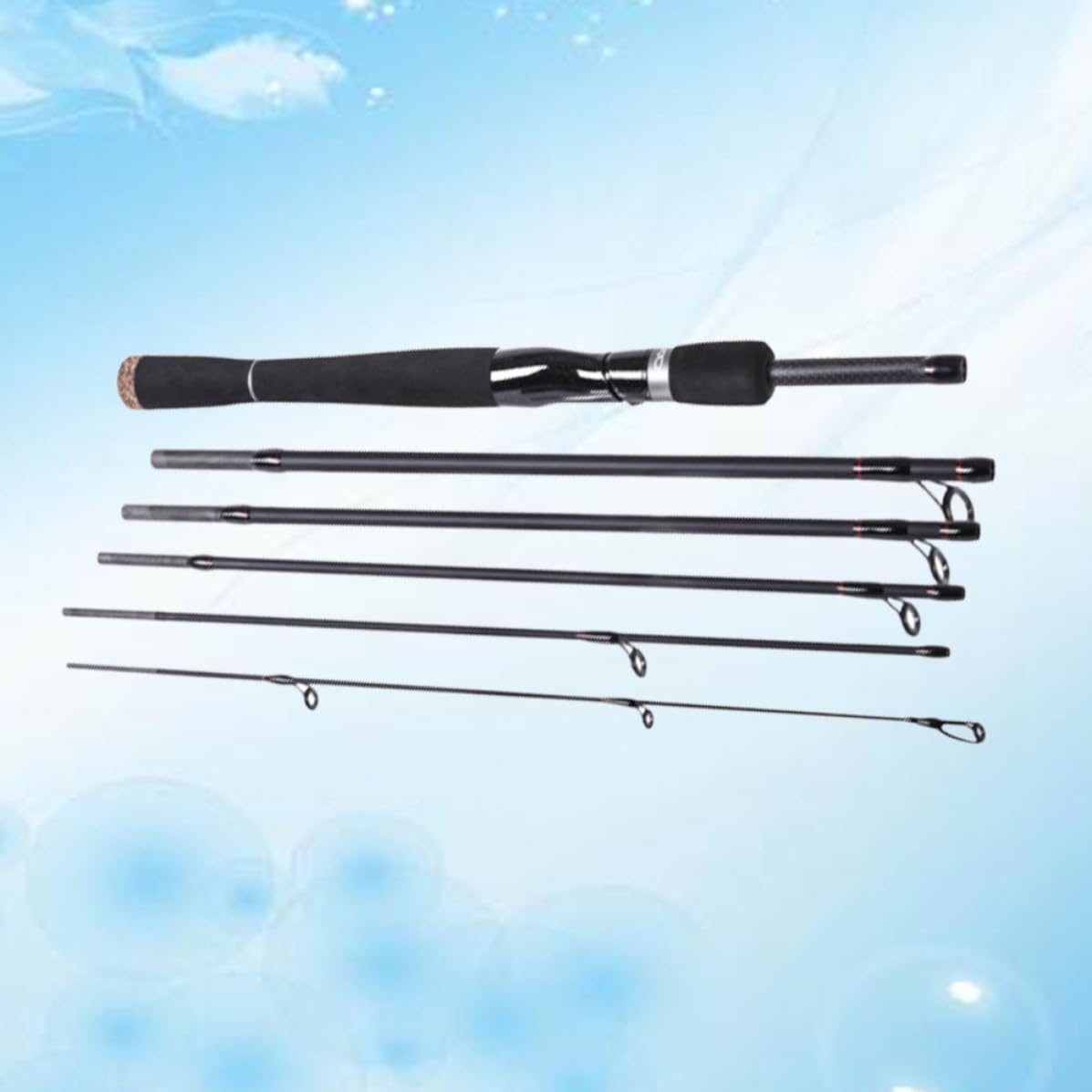 Canna da Pesca da Spinning in Carbonio 2,1m, 6 Sezioni