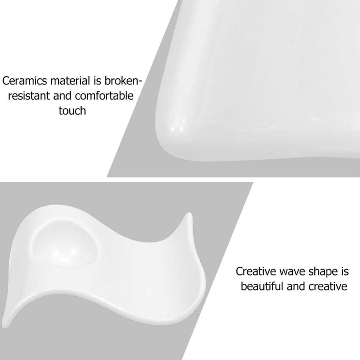 TIDTALEO 6pièces Porte-œufs Céramique Blanc Forme de Vague Supports Pratiques et Créatifs pour Œufs Coquetiers Stables Déjeuner