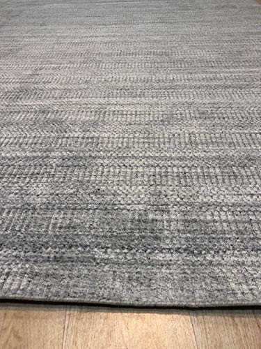 Eorc Ls03Sl5X8 Handloom Wool Super Grass Rug, 5' X 8', Silver #TOP6