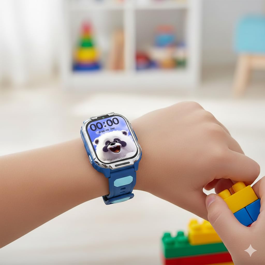 Montre intelligente 4G pour enfants, GPS + LBS + WiFi avec bouton SOS, appel vidéo/appel téléphonique/chat vocal/SMS, moniteur de sommeil, podomètre, mode classe, appareil photo, jeux de