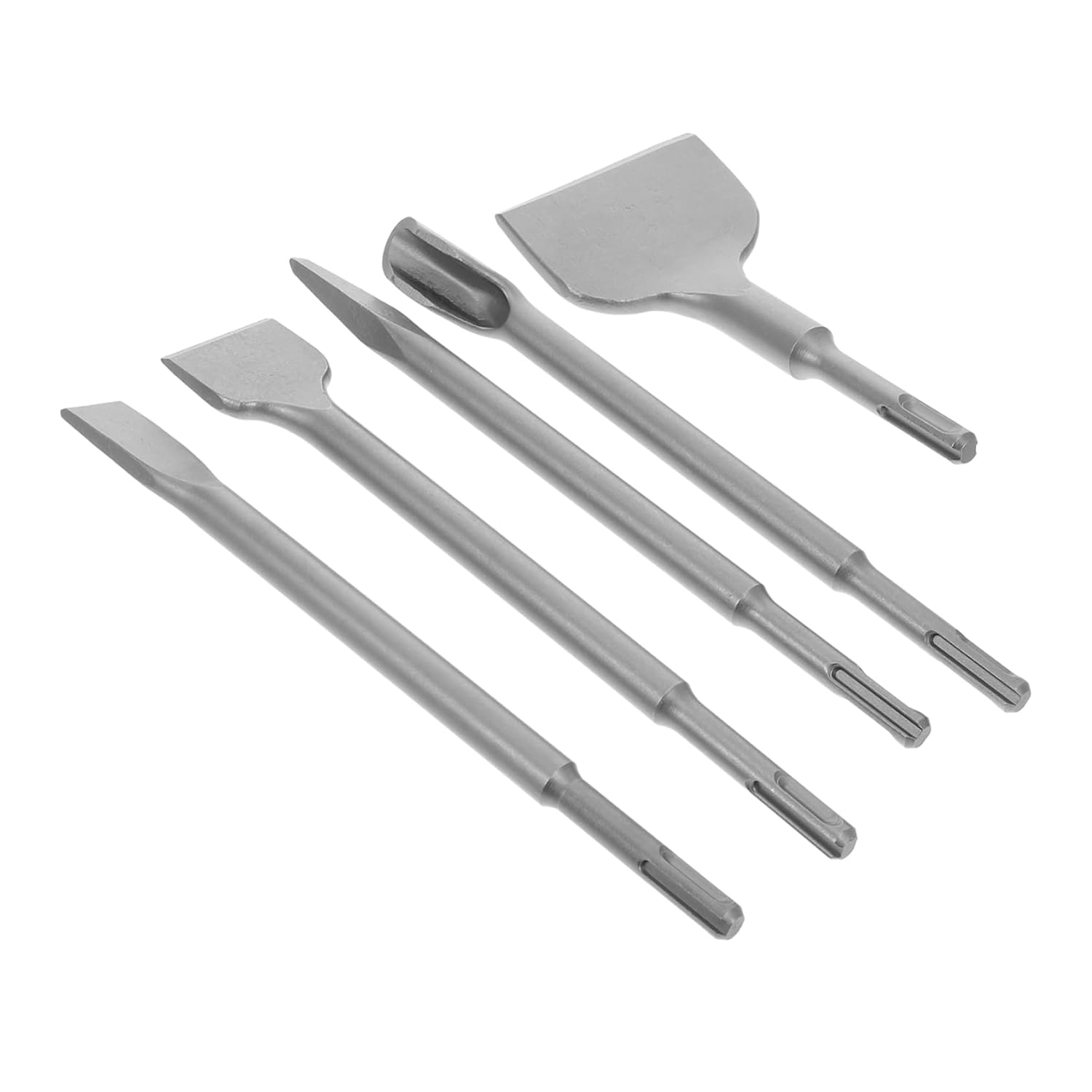 5pcs Chisel Masonry and Concrete Drilling Includes Tile Wide Flat Point and U-Shaped Chisels for Cement Brick and Stone Work