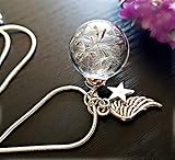 Regalo del dia de la madre Ala del ángel Collar de diente de león Cadena de plata esterlina Caja de regalo - Estrella colgante joyería de simpatía regalo de duelo para mujeres