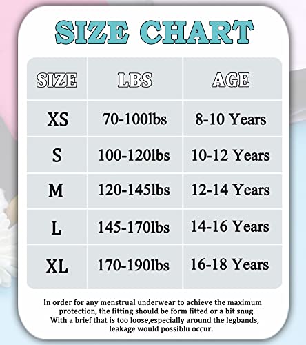 Linzama Teen Girls Period Panties Cotton Underwear Fashion Mixed Colour S #TOP1