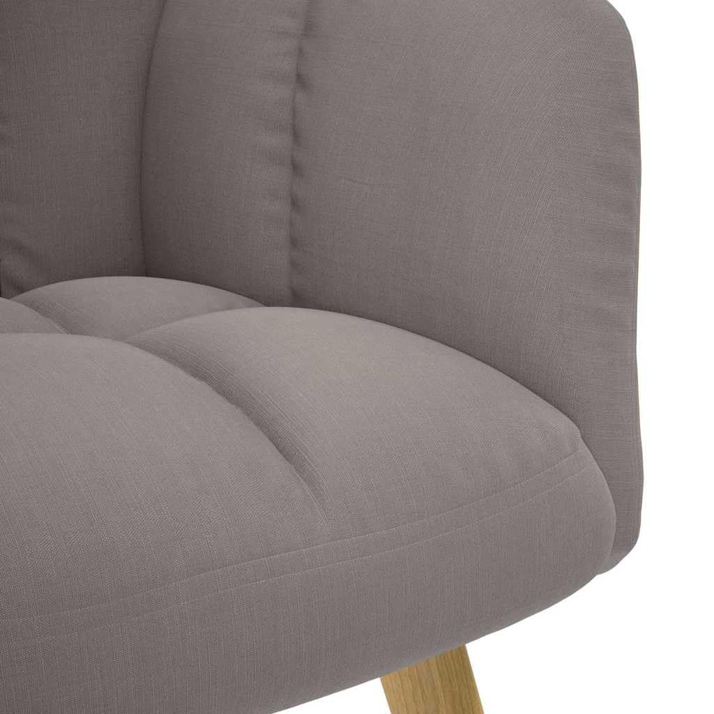 Poltrona relax in tessuto tortora con imbottitura in schiuma, struttura in legno e metallo, braccioli e schienale, 61,5 x 69 x 95,5 cm, per soggiorno, salotto, angolo degli ospiti, comoda e