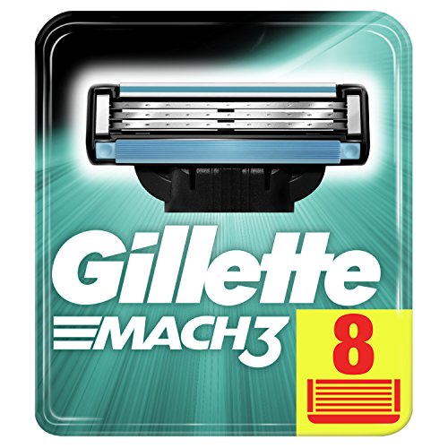 Gillette Mach3 Razor Blades for Men with Stronger-Than-Steel Blades, 8 Refills (Packaging May Vary)