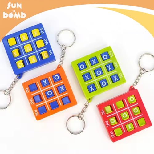 Image of Tic Tac Toe Keychain | Pack of 10 | Return Gifts | Toy for Kids | 5.5 cm x 5 cm