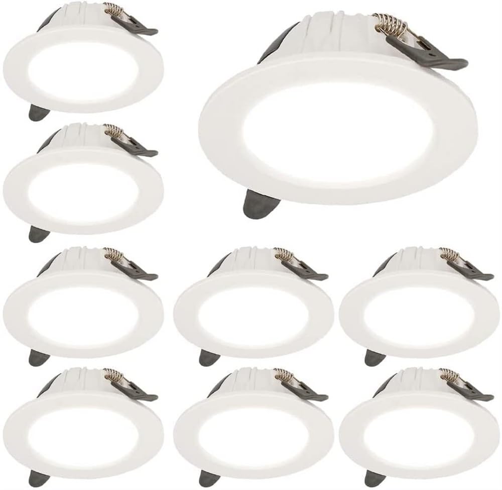 Set di faretti LED rotondi da incasso da soffitto da 22,5-15,2 cm, 5 W, 7 W, 9 W, 12 W, 20 W, luce a disco retrofit, montaggio nascosto, 12 W, luce neutra