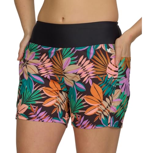Image of Hurley 5 inch /7 inch High Waisted Swim Shorts Women, Board Shorts with Pockets & Inner Liner, Quick Dry Swim Trunk, UPF 50+