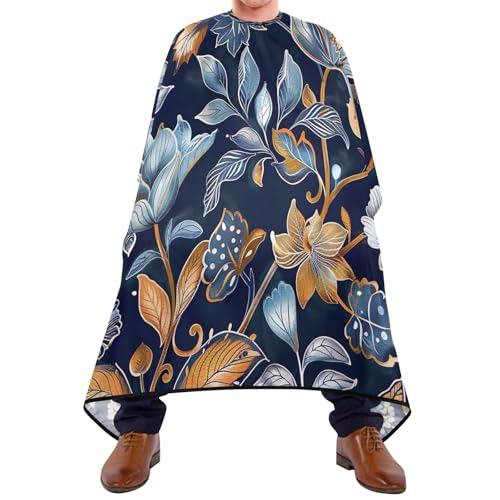 Capa de corte de cabello floral elegante impermeable profesional para barbería con cierre ajustable de broche para peinados y peluquería miniatura 1