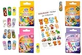 Kinderpflaster FIGO 40x +【gratis】BERGMANN⁺ Aufkleber, Pflaster Set für Mädchen und Jungs, Klinisch getestet, Wasserabweisend, Strips, bunte Pflaster, Sticker, Kindergeburtstagsgeschenk