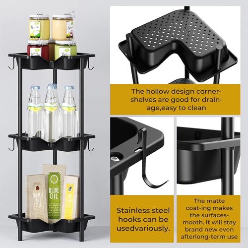 OriwarE Rustproof Floor Standing Corner Shower Caddy Organizer - Image 4