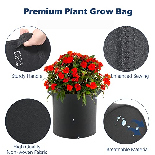 Aprilzoth 10-Pack 7 Gallon Vegetable/Flower/Plant/Mushroom Grow Bags Thickened Nonwoven Plant Fabric Pots With Handles. #TOP3