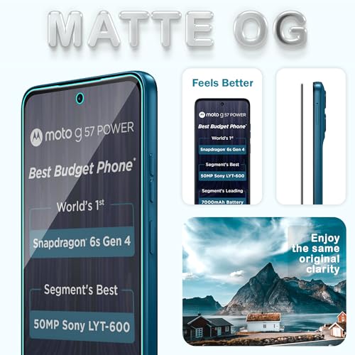 Image of FIRST MART Military-Grade Matte Tempered Glass for Motorola G57 Power and G67 Power - 9H Screen Protector, Anti-Glare Protection, Scratch-Resistant, Bubble-Free (1 Pack)