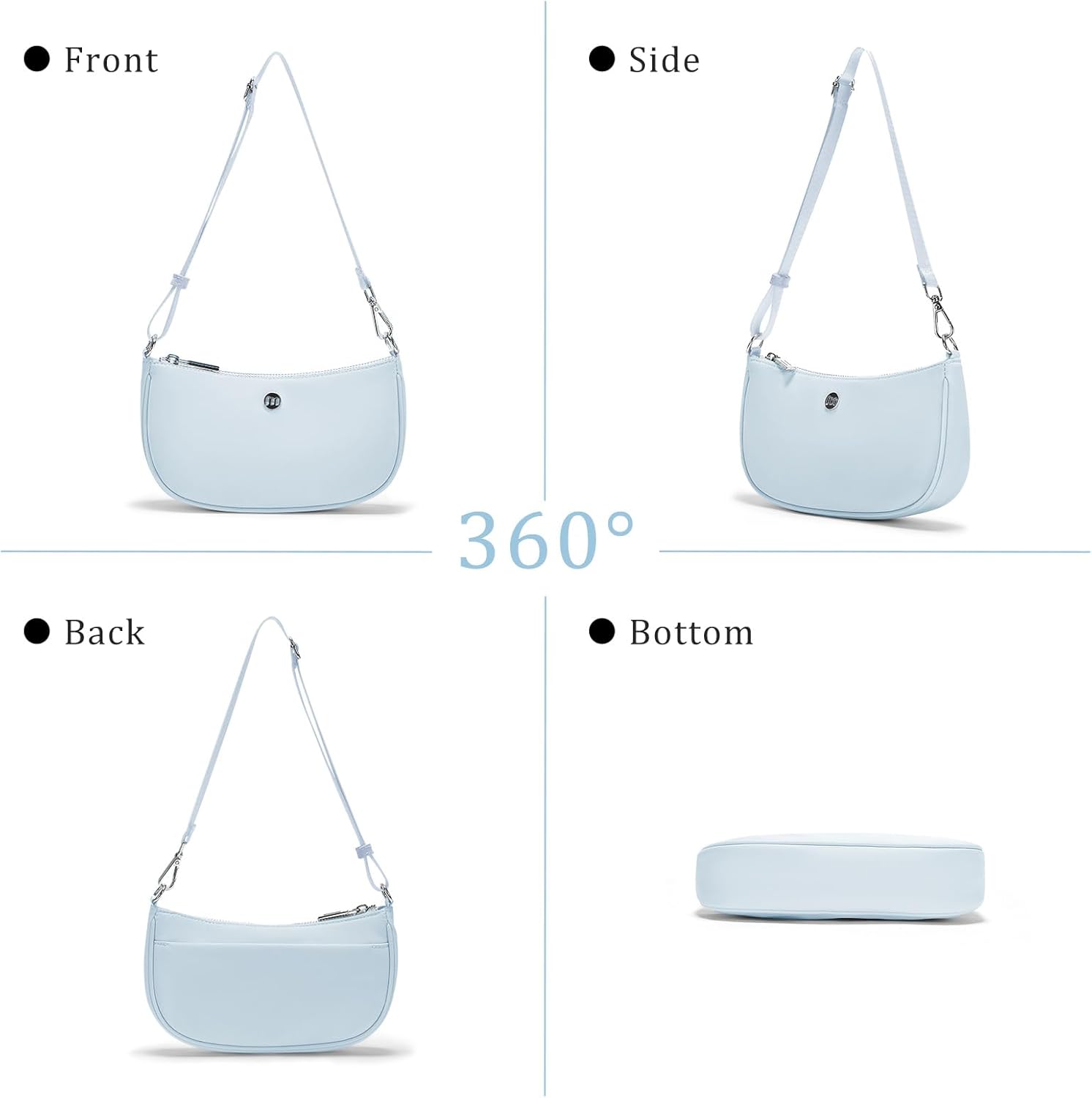 Shoulder Bag for Women Handbags with Adjustable Strap Underarm Purse Mini Clutch Purses Trendy Crescent Bags 1L - Image 5