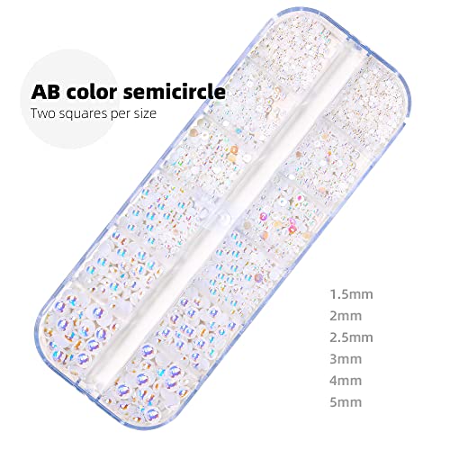 Nail Pearls White Nail Art Pearls Flatback Ab Color Nail Pearls For Nail Art Diy Jewelry Pearls For Nails,With Pickup Pen And Tweezer Pearl Nail Gems Nail Art Pearls Mini Decoration Accessories Kit #TOP1