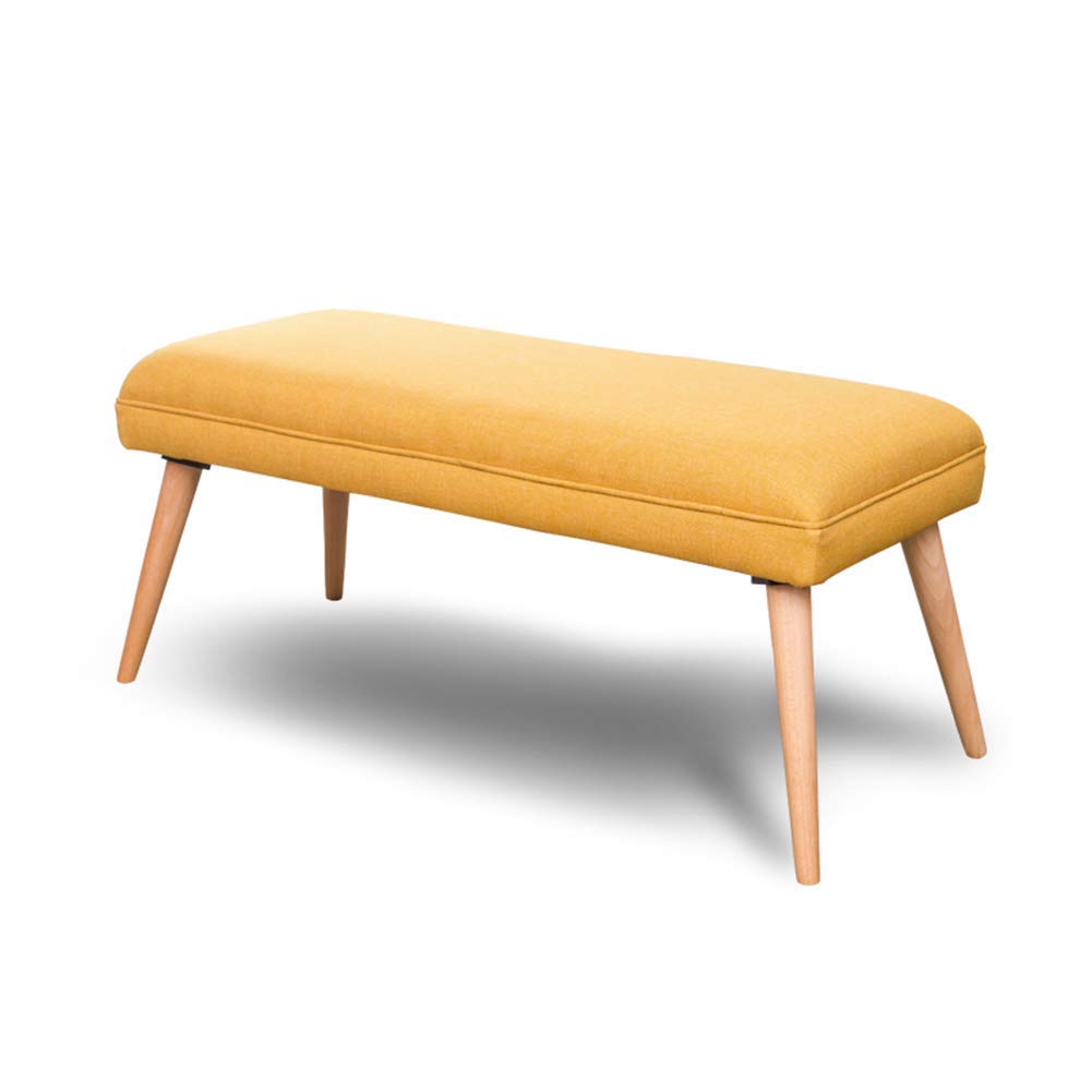 Tabouret en bambou jaune repose-pieds canapé lit meuble de rangement chaussures