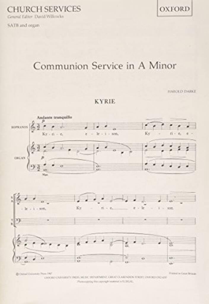 Communion Service in A minor: Vocal score