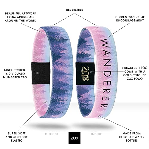 Zox Inspirational & Motivational Bracelet – Wanderer – Uplifting Reversible Stretch Wristband With Positive Affirmations Made From Recycled Plastic – Encouragement Gifts For Men, Women & Kids - Small #TOP2