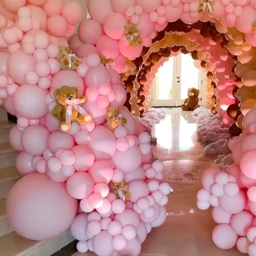 Image of PartyWoo Light Pink Balloons 51 pcs 12 Inch Pastel Baby Pale Pink Latex Balloons for Baby Shower Gender Reveal Valentine's Day Engagement Wedding Princess Birthday Party Decorations Pink-Q05