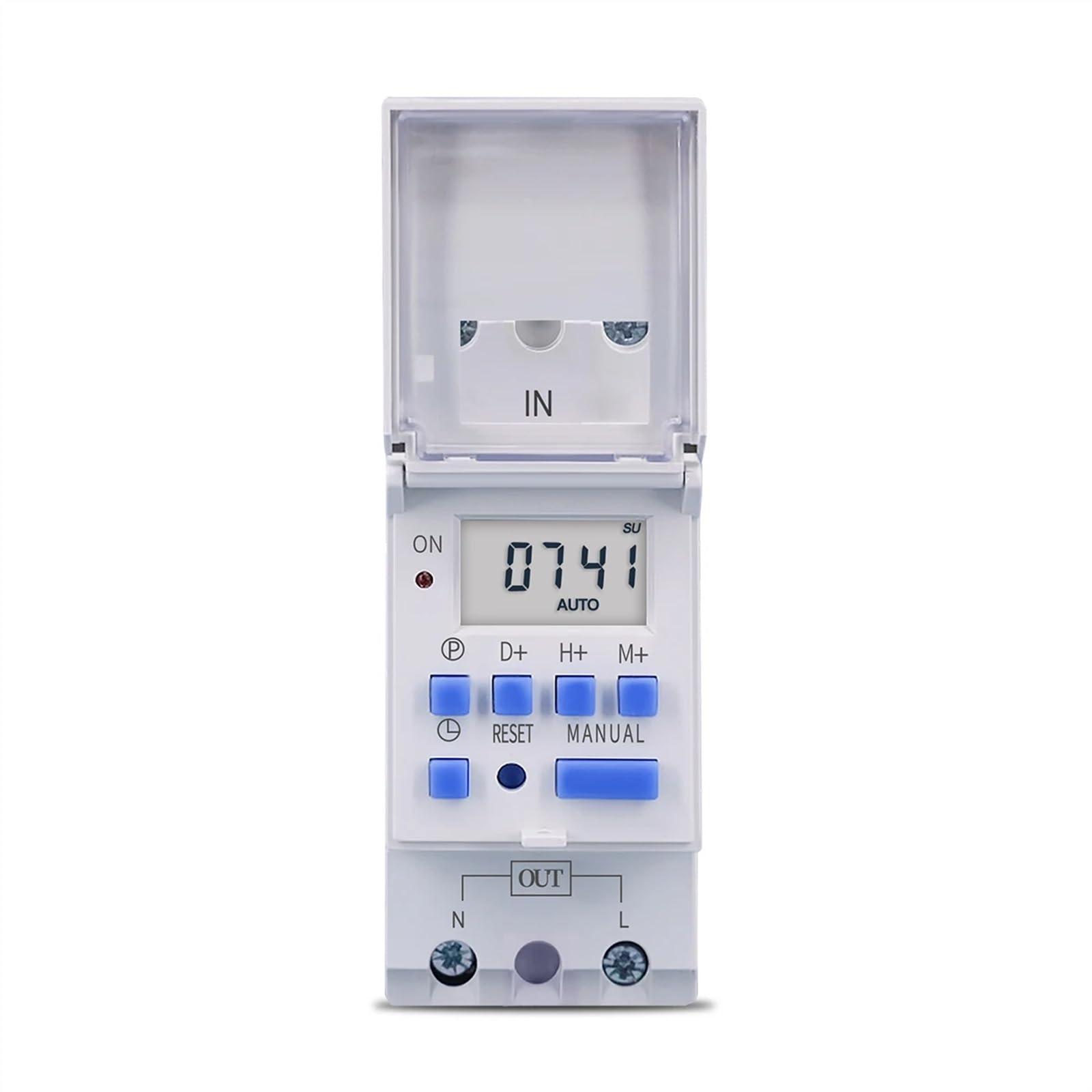 Na szynie DIN jednofazowy tygodniowy 7-dniowy programowalny cyfrowy przekaźnik czasowy wyłącznik czasowy AC 220 V 230 V 12 V 24 V 48 V 16 A (15 A, 220 V AC)