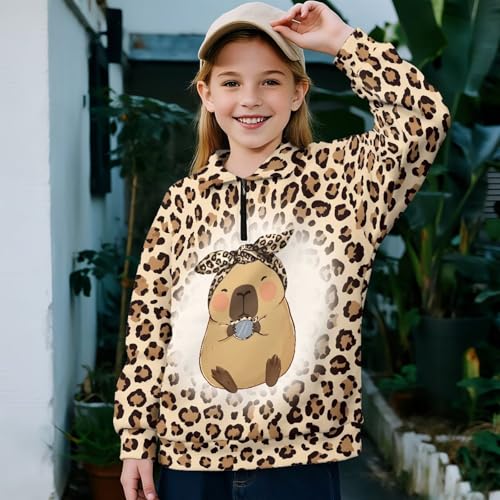 AFPANQZ Girls' Sweatshirts 1/4 Zipper Pullover Cropped Tops for 5-14 Years Teen Girls Long Sleeve Sweater Fall Clothes4