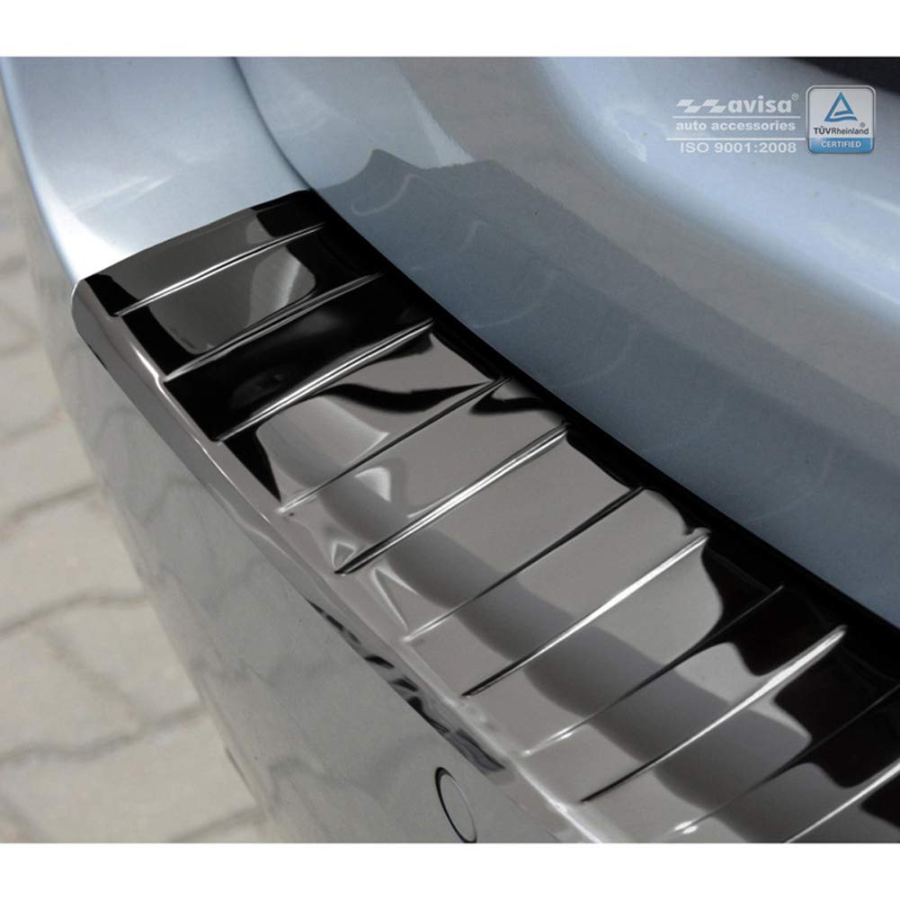 Avisa 2/51016 czarne lusterko ze stali nierdzewnej ochraniacz na zderzak tylny BMW seria 5 F11 Touring 2010-2016 'Ribs', chrom