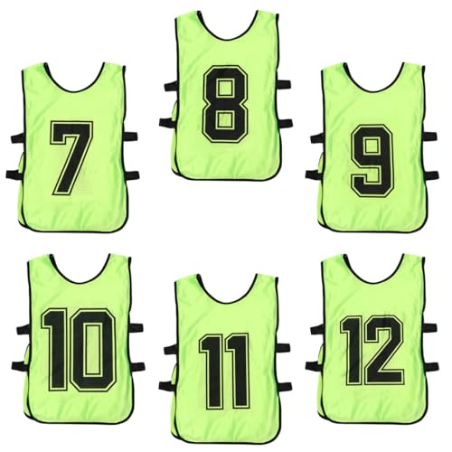 Gilets de sport garçon et filles vert en polyester pour entraînement football lot de 6