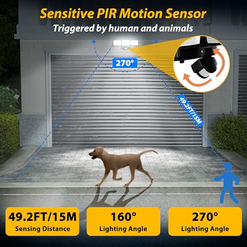 Battery Powered Motion Sensor Outdoor Lights, 1500LM Flood Lights IP65 Waterproof Security Light Motion Detector Lights Wireless for Outside Yard 1Pack by AIXPI - Image 2