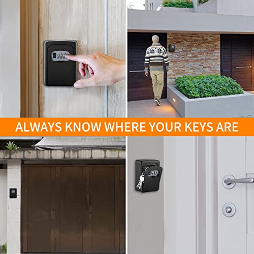 Key Lock Box For Outside - Sturdy And Durable Lock Box For House Key,5 Key Capacity Lockbox For Keys Outdoor,Waterproof Emergency Spare Key Lockbox With Resettable Code For Home,Garage,Airbnb #TOP5