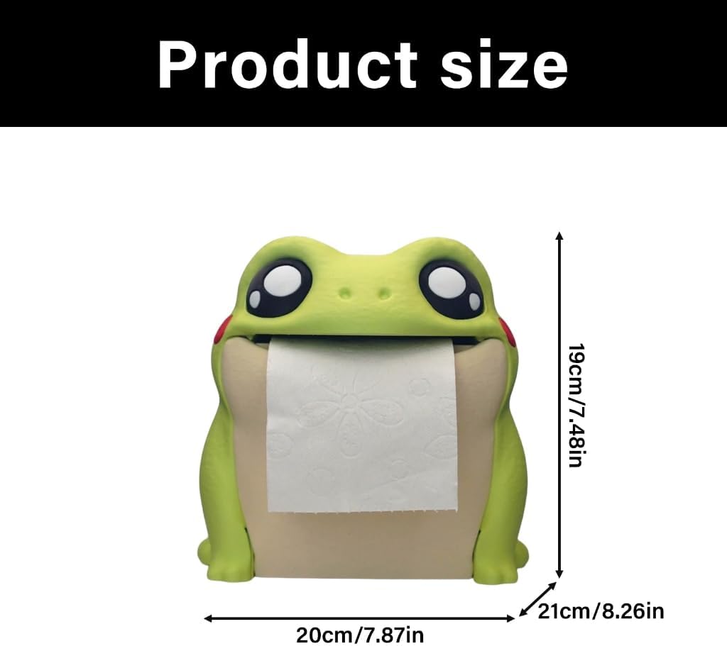 Elegant Frogs Face Tissue Box Container Spacious Interior Quick Access Opening Home Decorative Accent