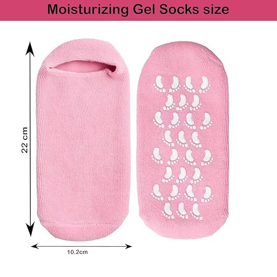 BLUE CRANE Silicone Spa Gel Socks for Cracked Heels | Moisturizing Socks for Soft Feet | Washable & Reusable | Unisex Foot Care | Pain Relief | Anti-Slip Design (Multicolor, 1 pair) 4