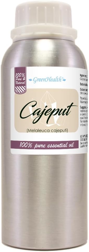 Cajeput Essential Oil – 8 fl oz (237 ml) Aluminum Bottle w/Plug Cap – 100% Pure Essential Oil – GreenHealth