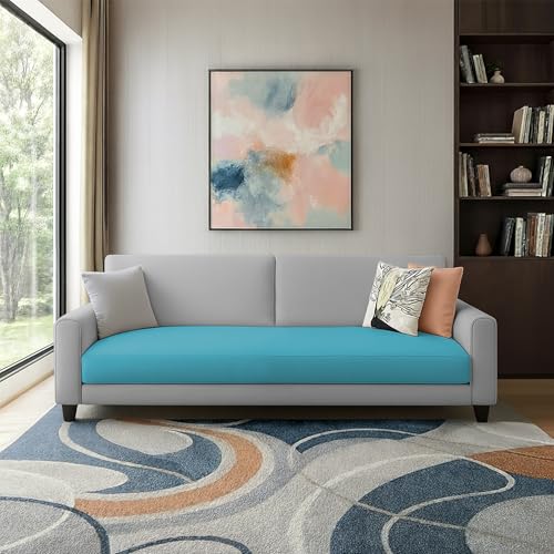 Image of Kathleen 3 Seater Sofa Set for Living Room - Foldable Convertible Couch Furniture for Home, Office or Guest Use, Modern Designer Stylish Comfortable (Turquise Grey)